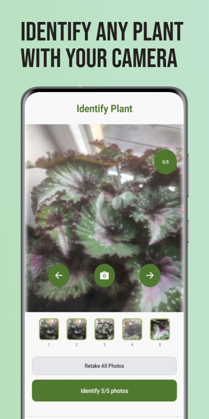 Bloomer plant care app screenshot 2 showing AI plant identification and watering schedule features