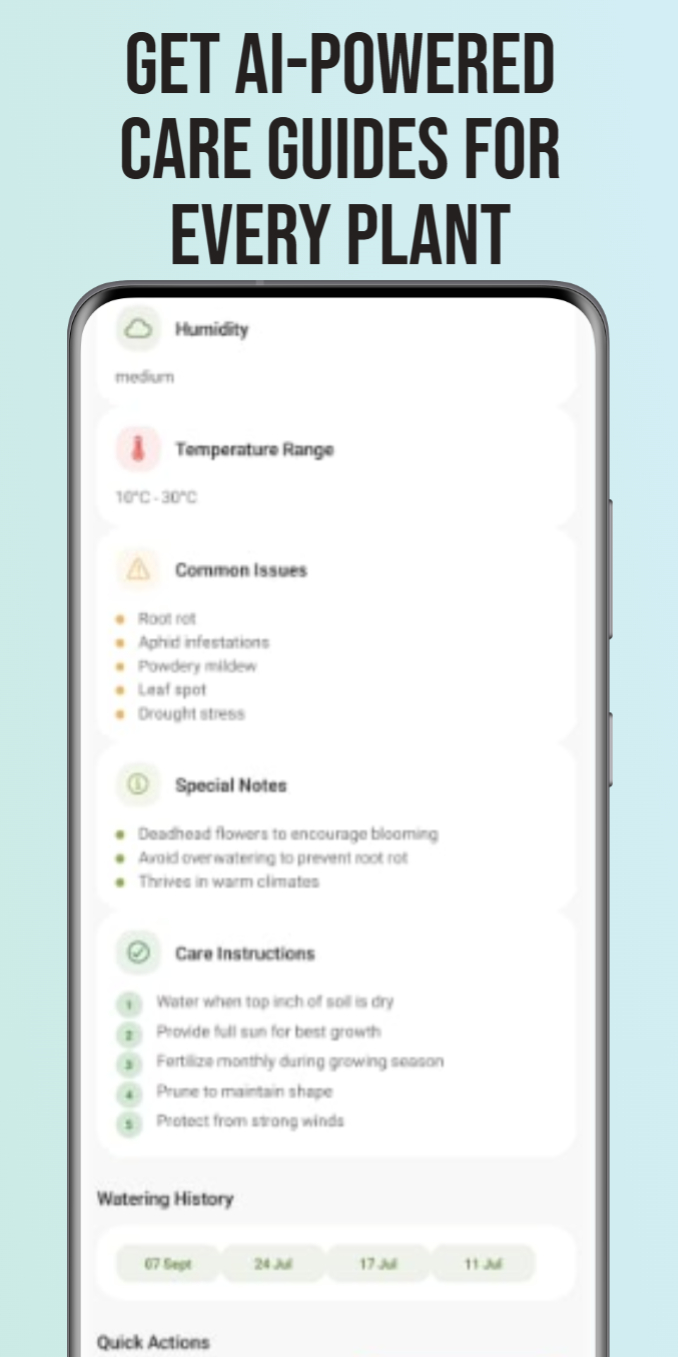 Bloomer plant care app screenshot 5 showing AI plant identification and watering schedule features